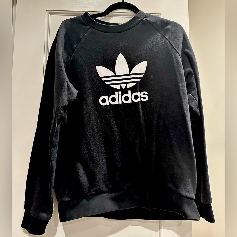 Adidas trefoil crewneck sweatshirt black